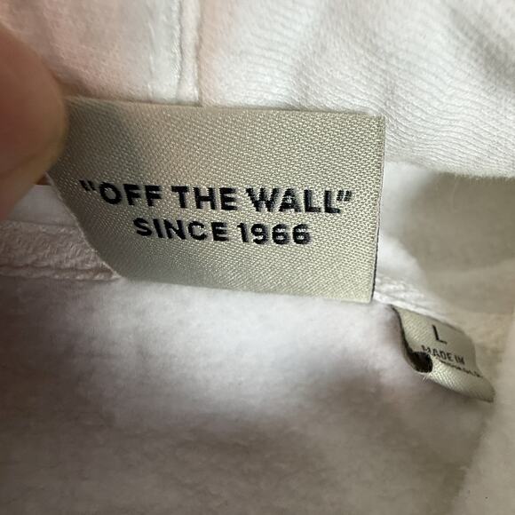 Vans Off The Wall Palm Tree Sunset Graphic White Hoodie Sweatshirt Size L - Picture 5 of 10